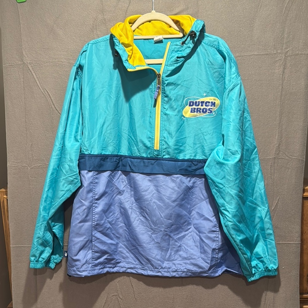 Dutch Bros Aqua and Navy Jacket